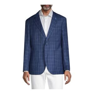 TAILORBYRD Modern Fit Windowpane Sportcoat in Navy (H1)